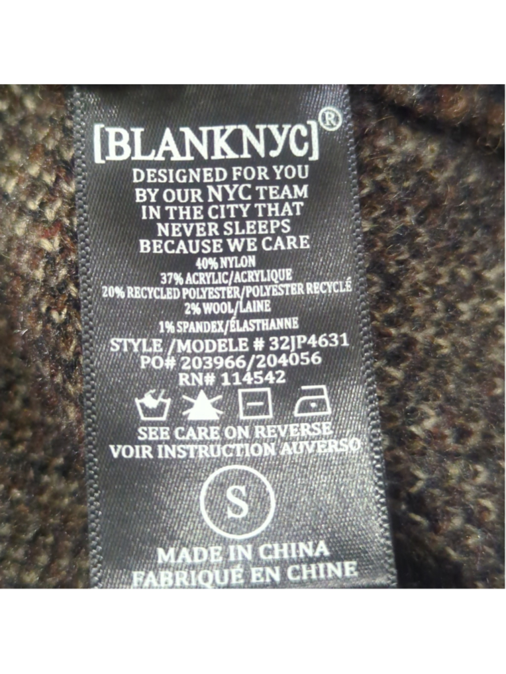 BlankNYC NWT Prep Academy Plaid Full Zip Sweater Jacket Small - Picture 15 of 15